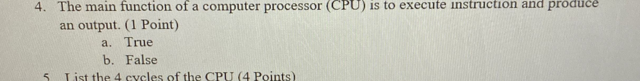 The main function of a computer processor ( CPU )