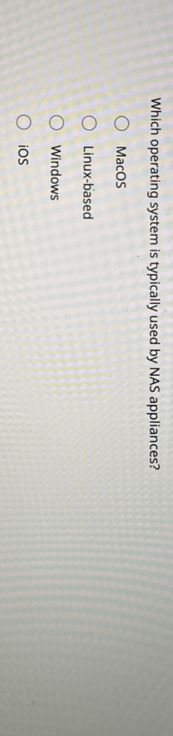 Which operating system is typically used by NAS