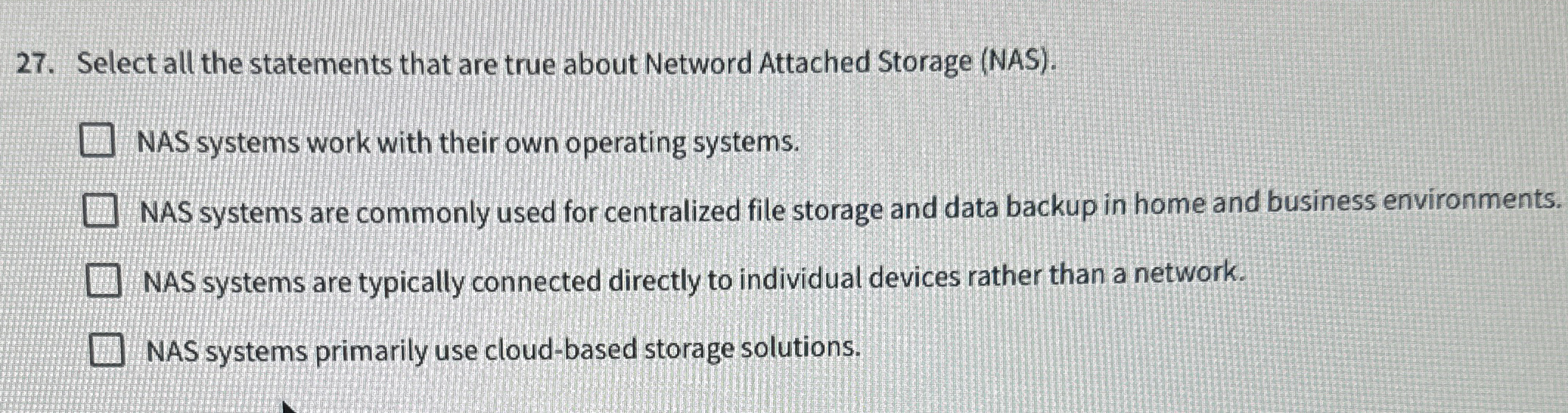 Select all the statements that are true about