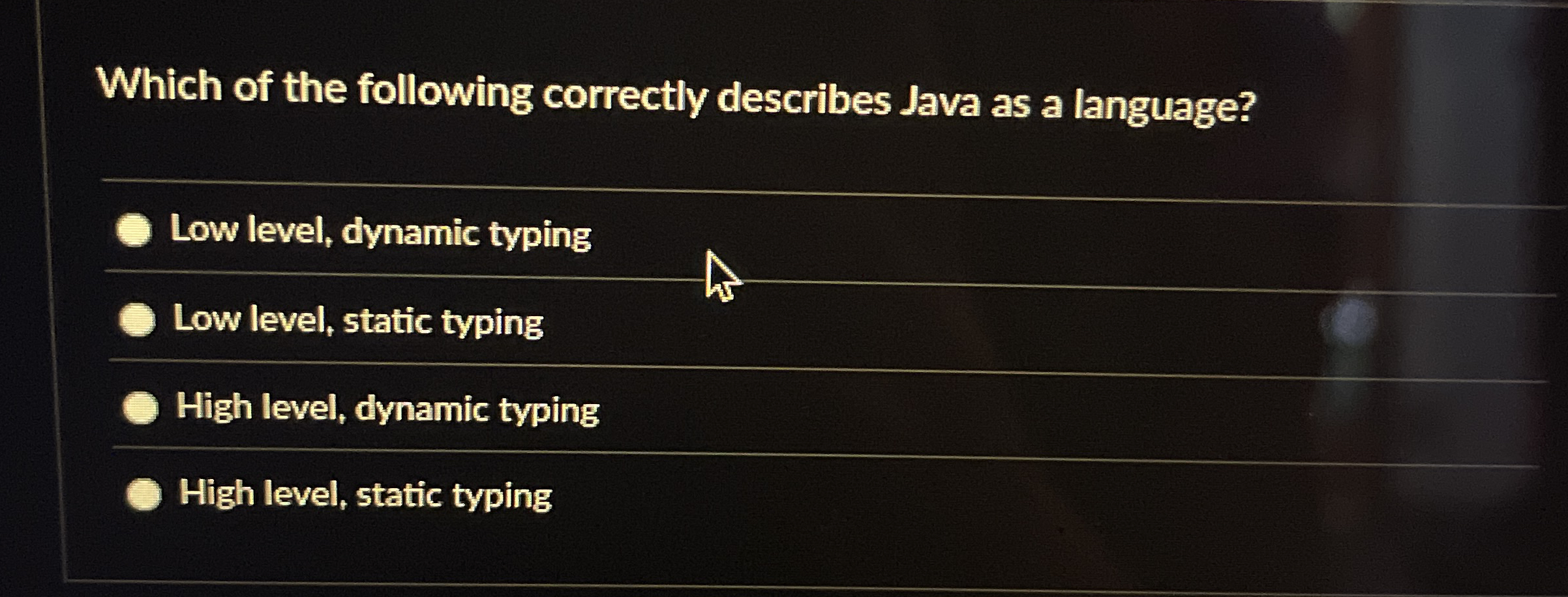 Which of the following correctly describes Java