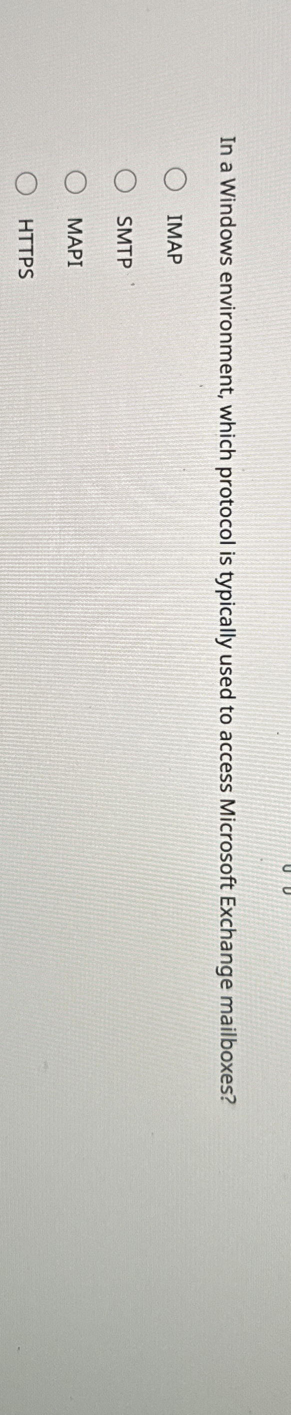 In a Windows environment, which protocol is
