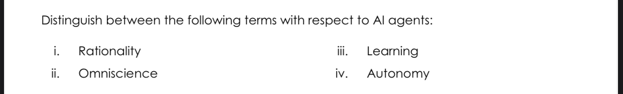 Distinguish between the following terms with