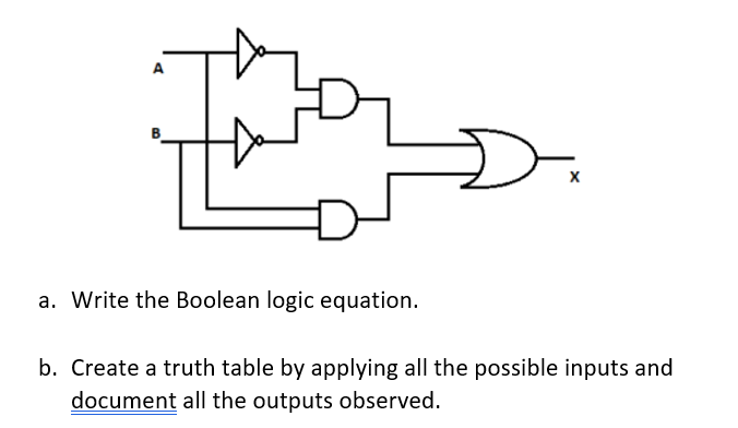 a . Write the Boolean logic equation. a . Write