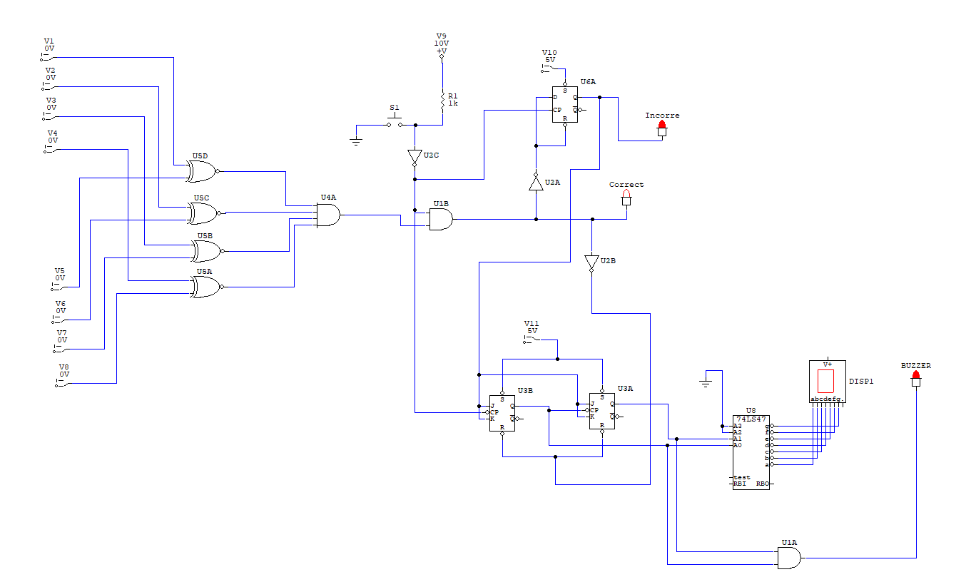 Im making a digital logic password matcher, I ' m