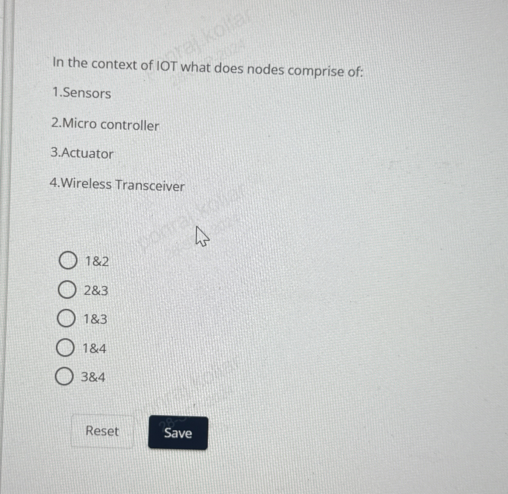 In the context of IOT what does nodes comprise