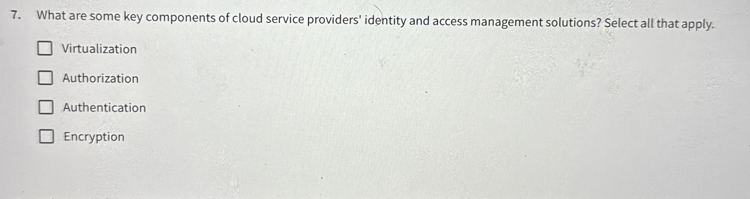 What are some key components of cloud service