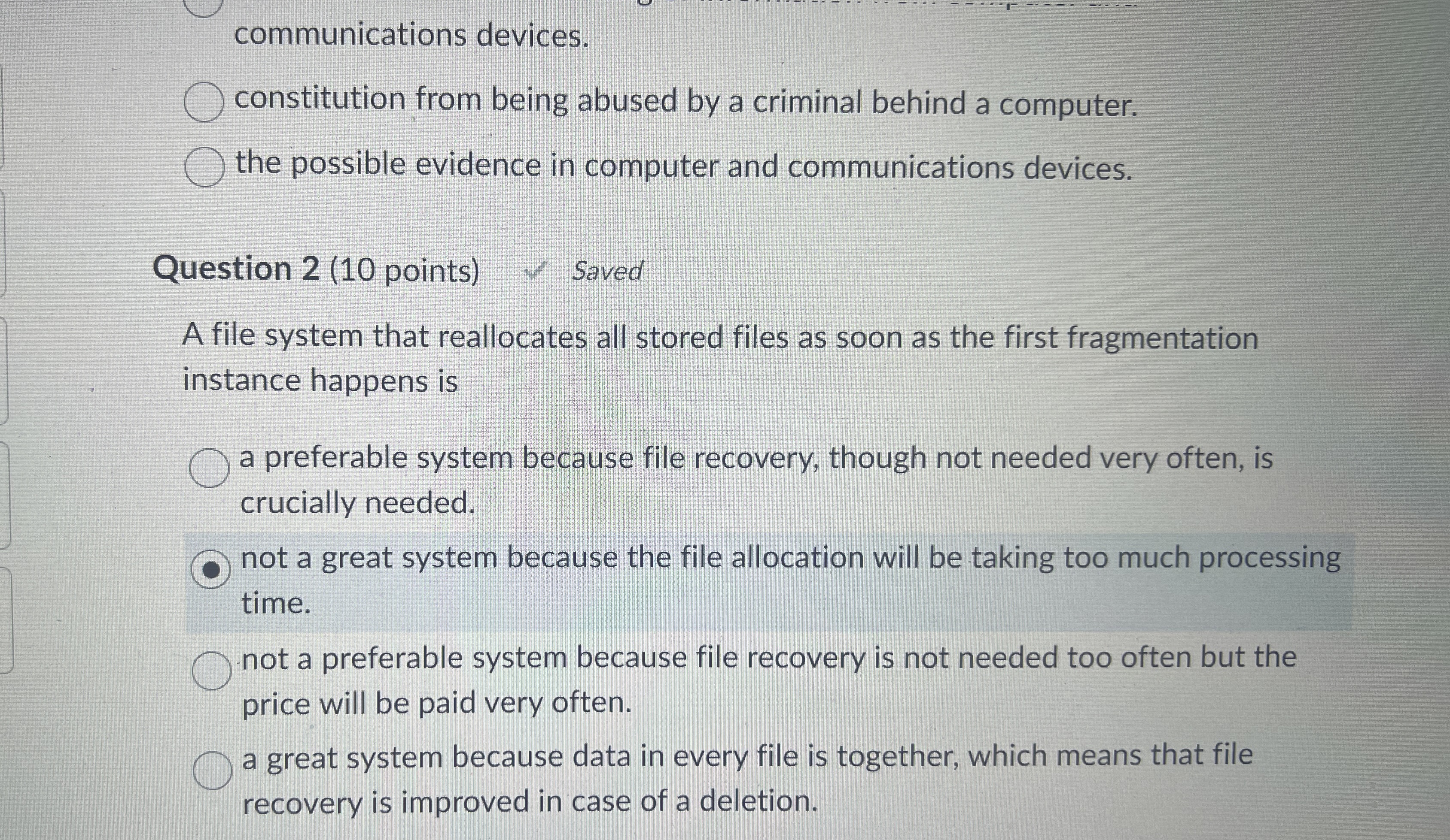 communications devices. constitution from being
