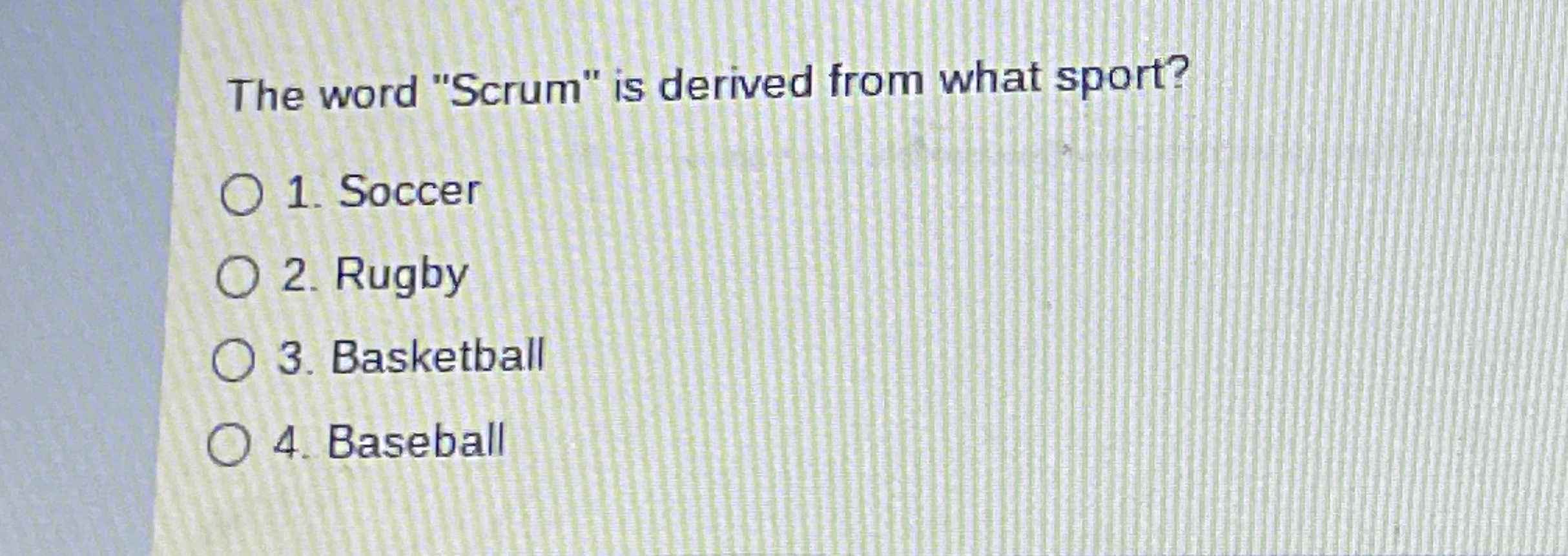 The word "Scrum" is derived from what sport?