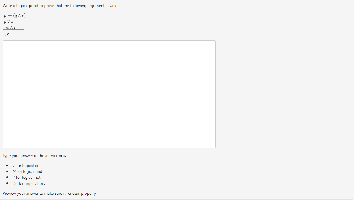 Write a logical proof to prove that the following