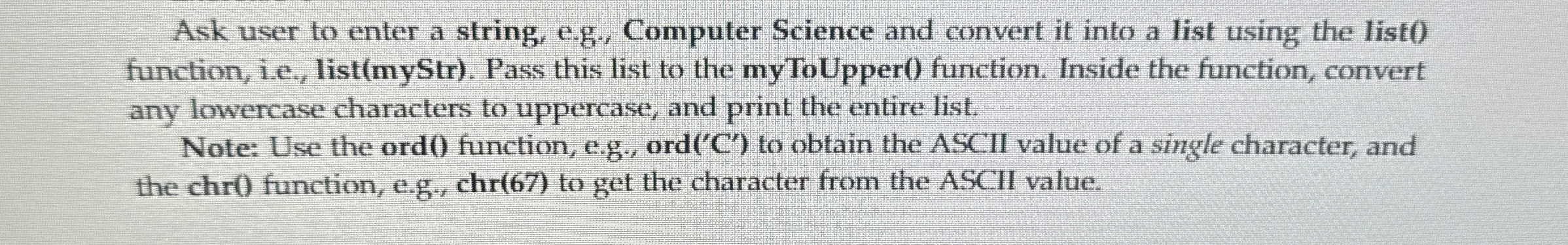 Ask user to enter a string, e . g , Computer