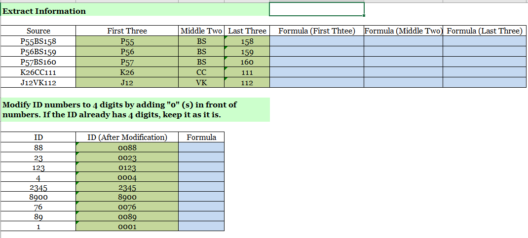 Extract Information Modify ID numbers to 4 digits
