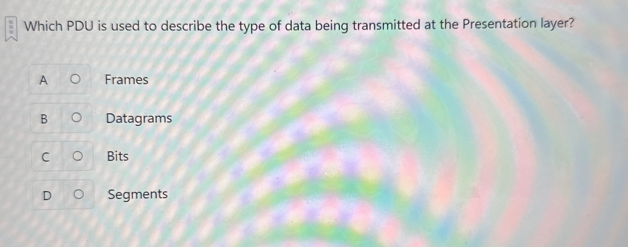 Which PDU is used to describe the type of data