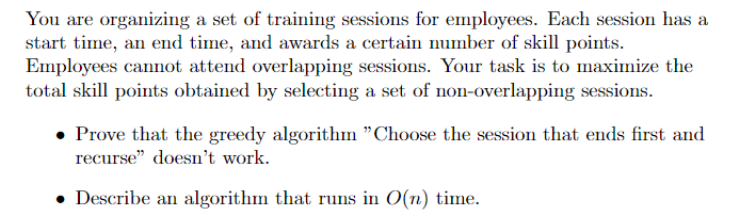 You are organizing a set of training sessions for