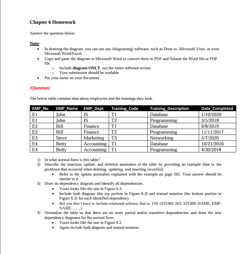 Chapter 6 Homework FIGURE 6 . 3 FIRST NORMAL FORM