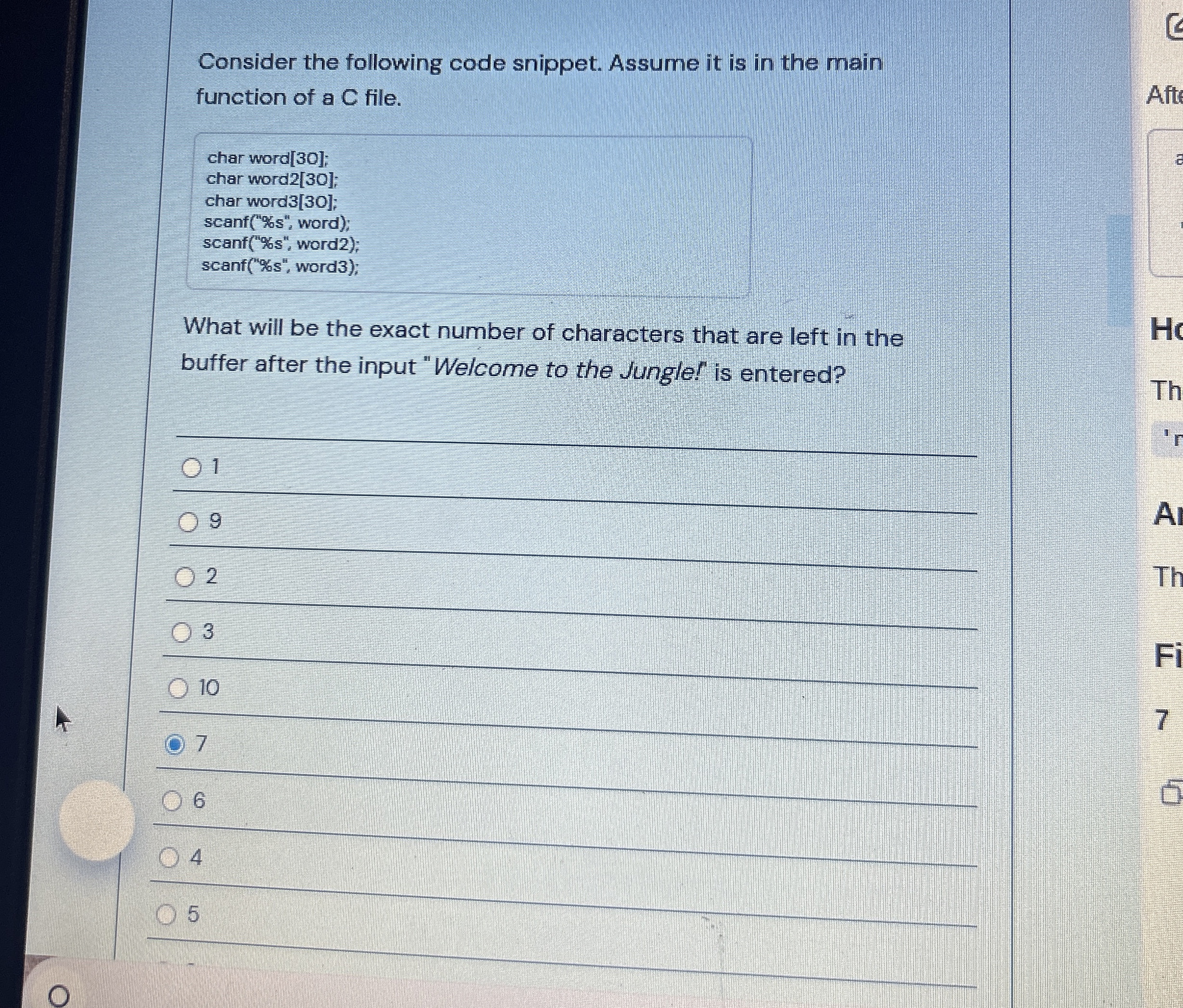 Consider the following code snippet. Assume it is