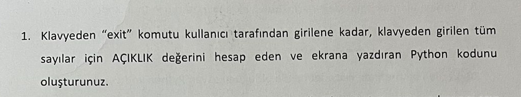 Klavyeden "exit" komutu kullan c taraf ndan