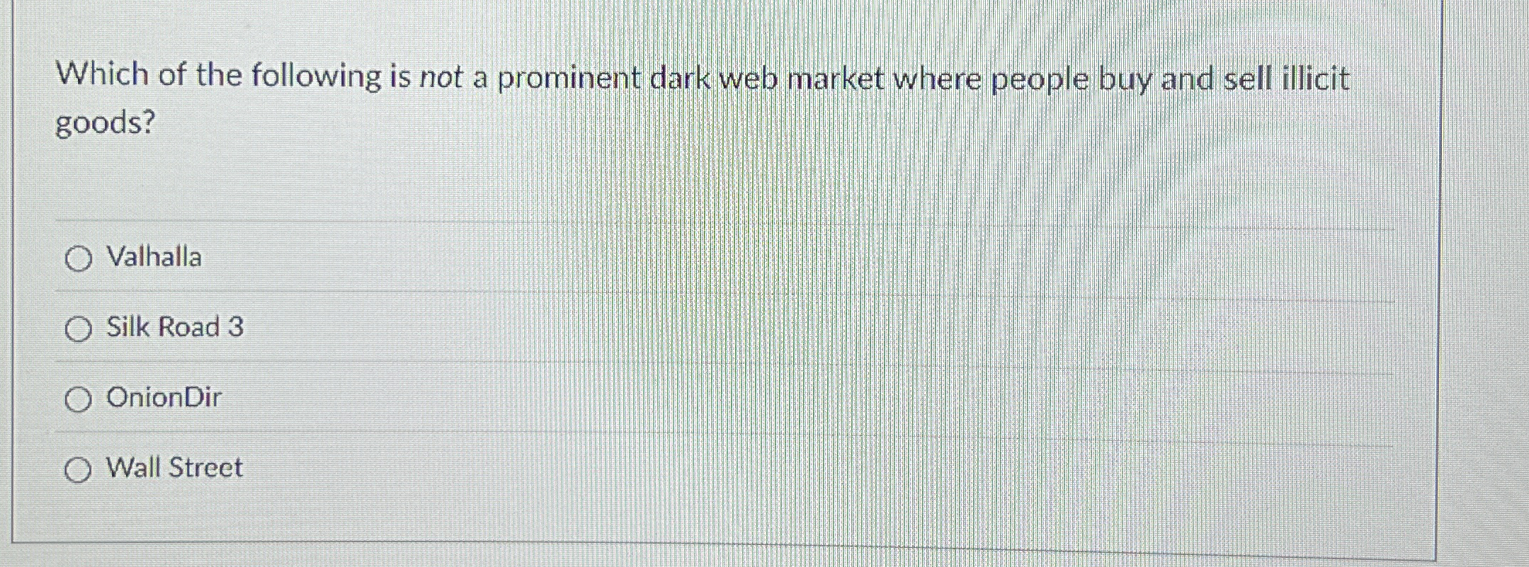 Which of the following is not a prominent dark
