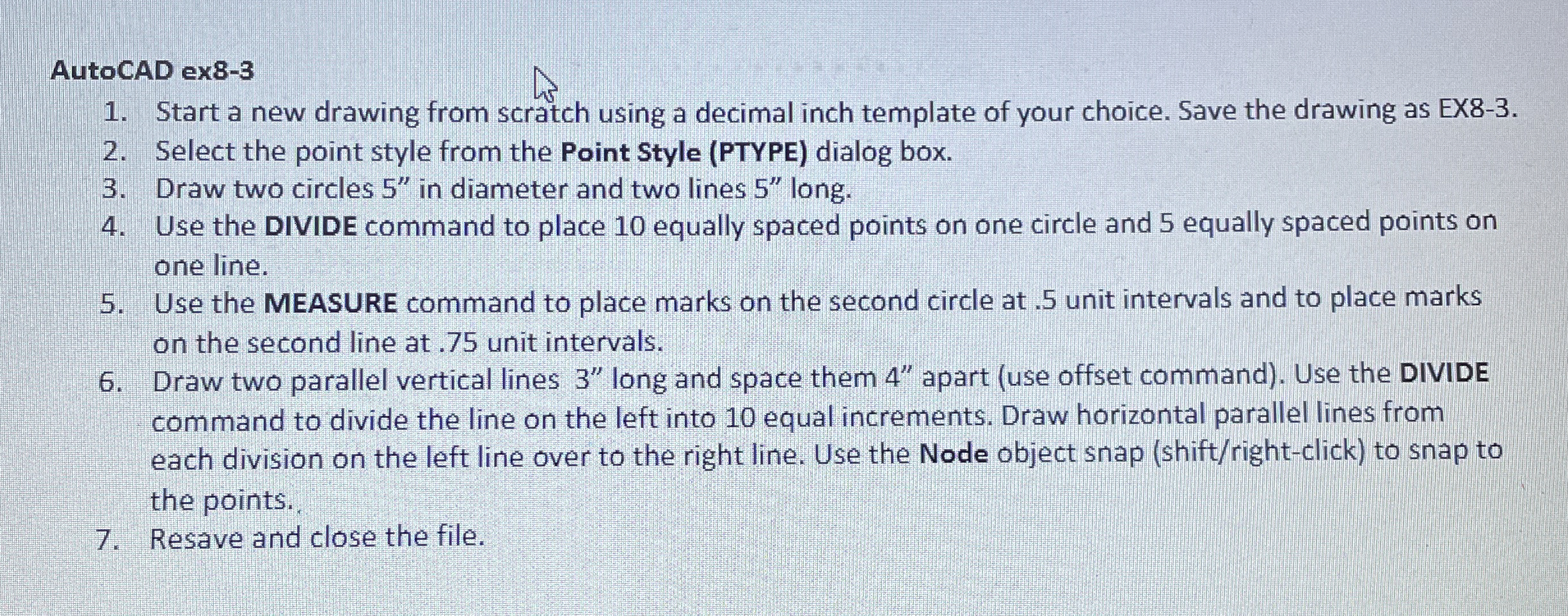AutoCAD ex 8 - 3 Start a new drawing from scratch