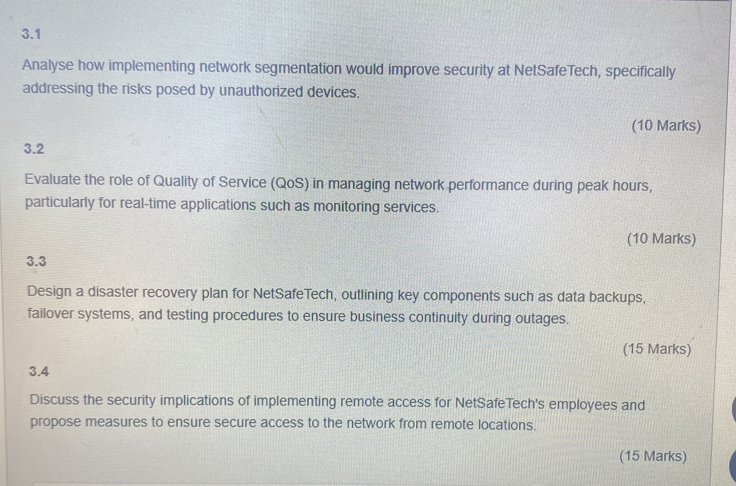 3 . 1 Analyse how implementing network