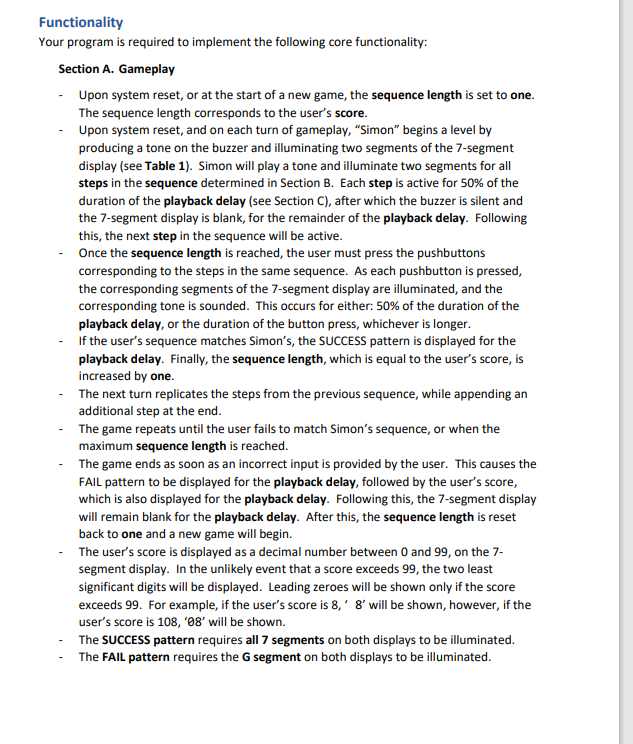 Functionality Your program is required to