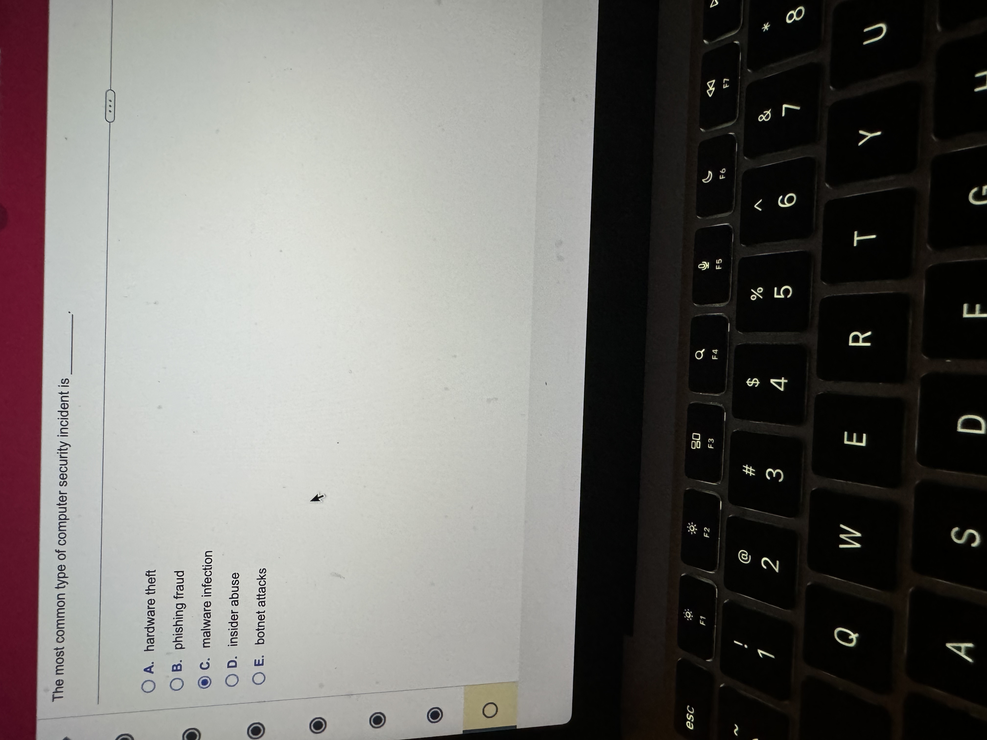 The most common type of computer security