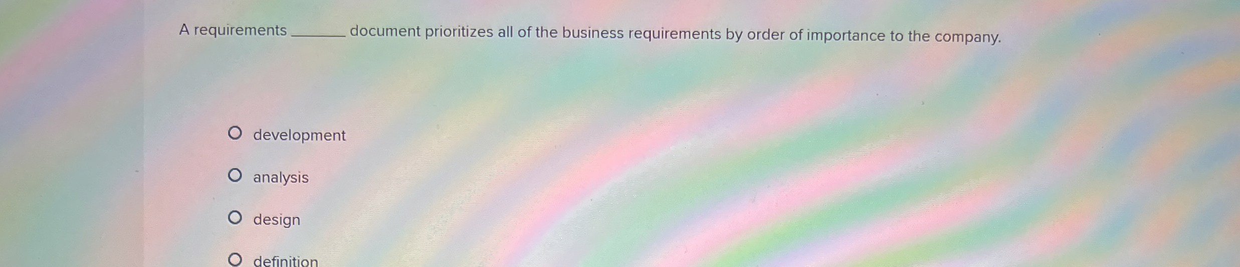 A requirements document prioritizes all of the