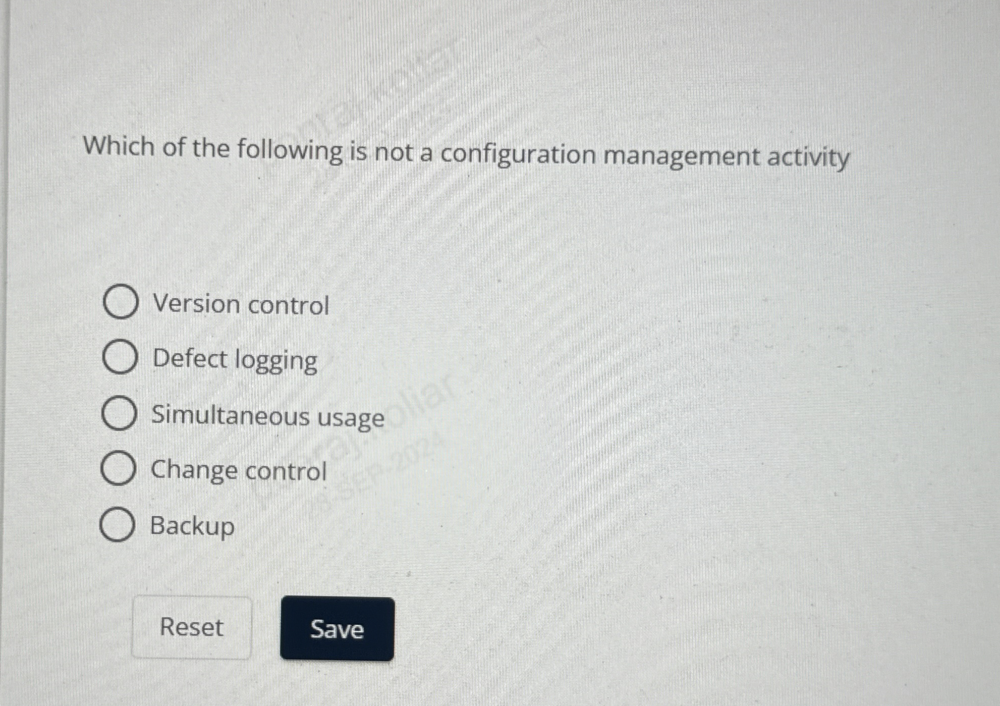 Which of the following is not a configuration