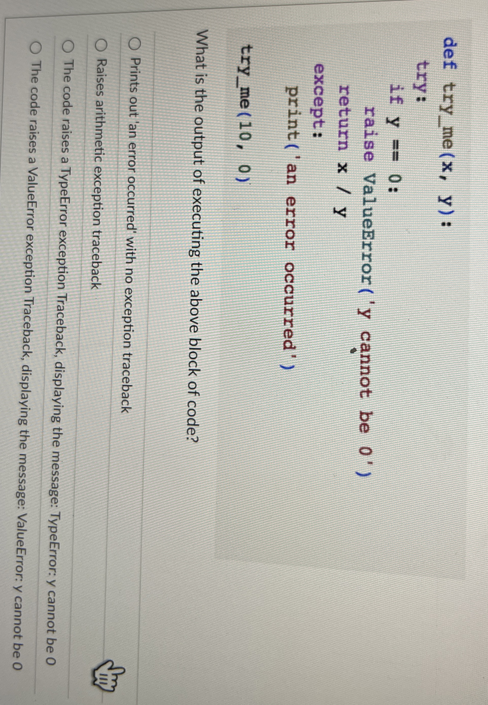 What is the output of executing the above block