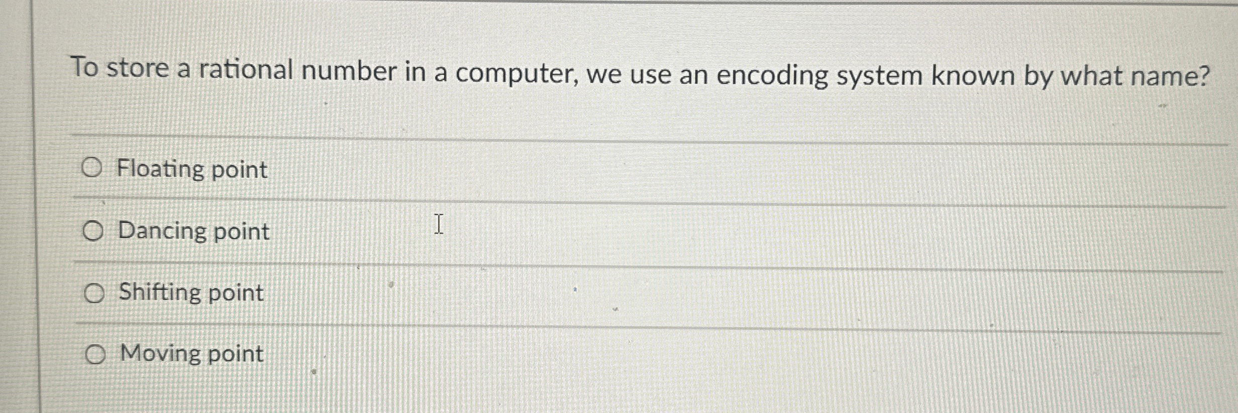 To store a rational number in a computer, we use