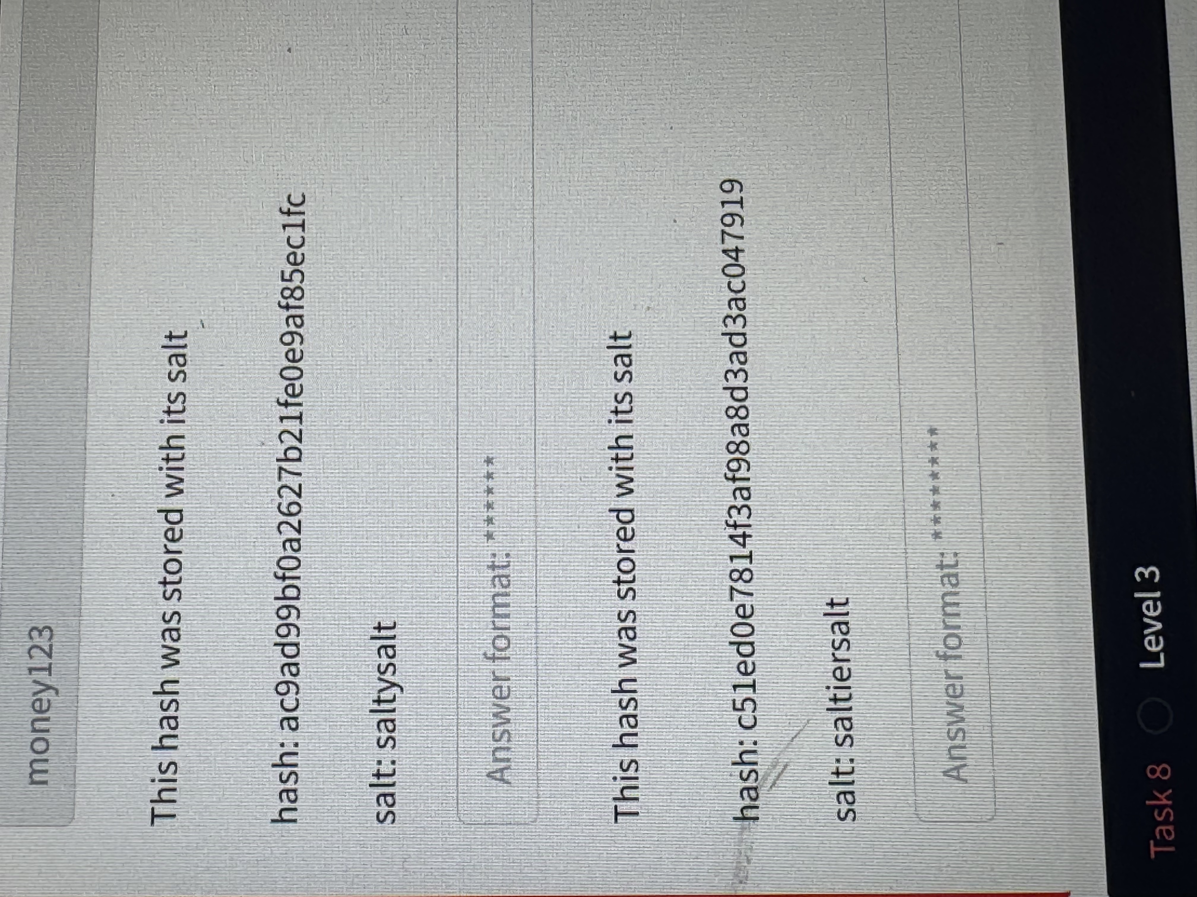 How to solve This hash was stored with its salt