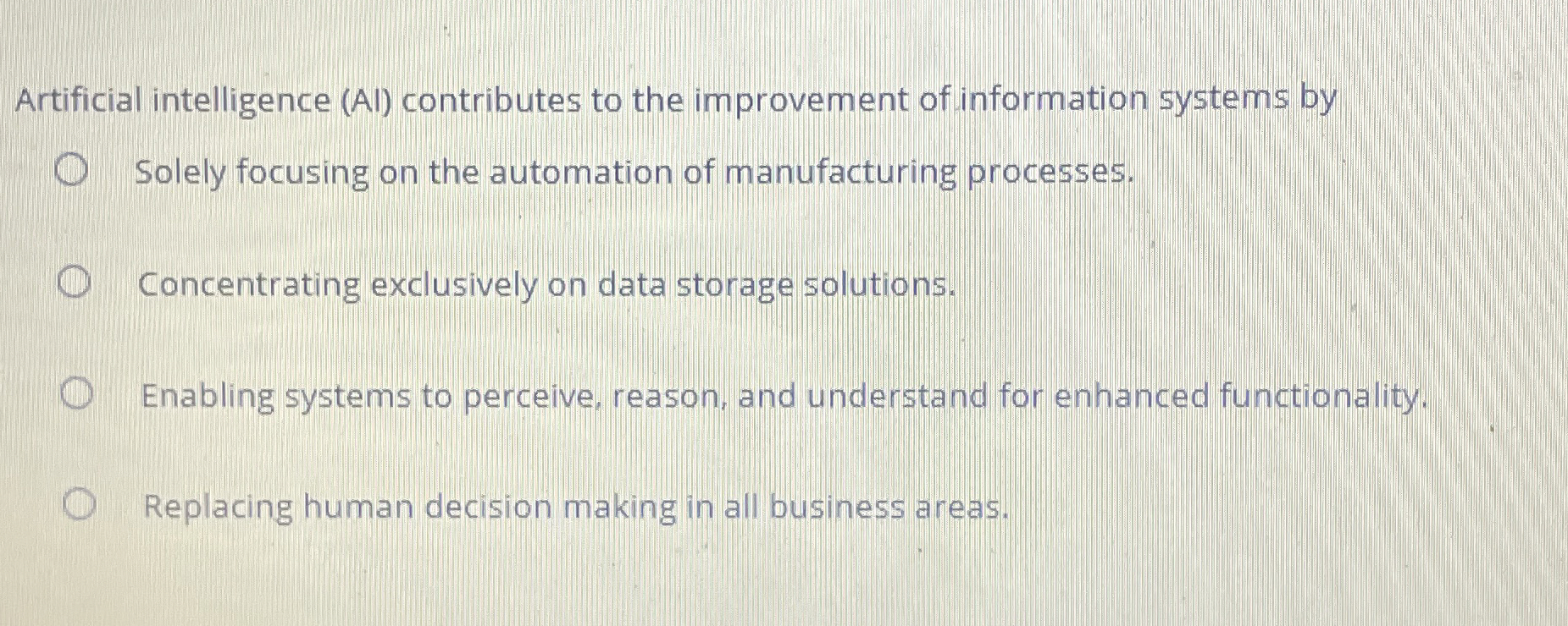 Artificial intelligence ( AI ) contributes to the