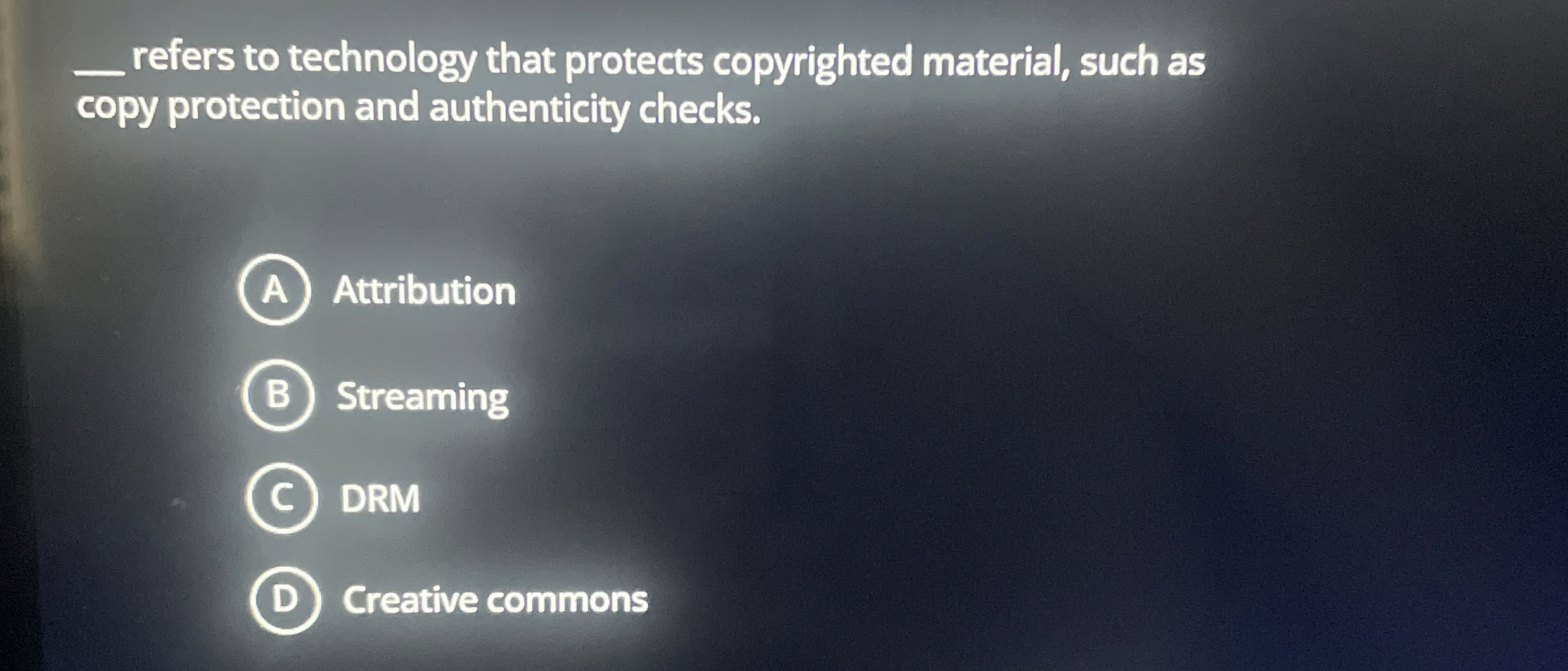refers to technology that protects copyrighted