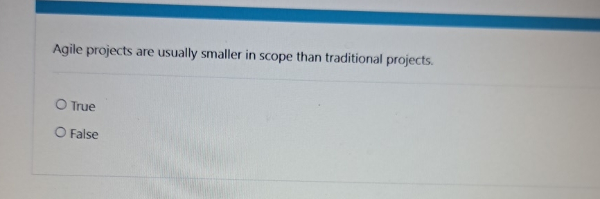 Agile projects are usually smaller in scope than