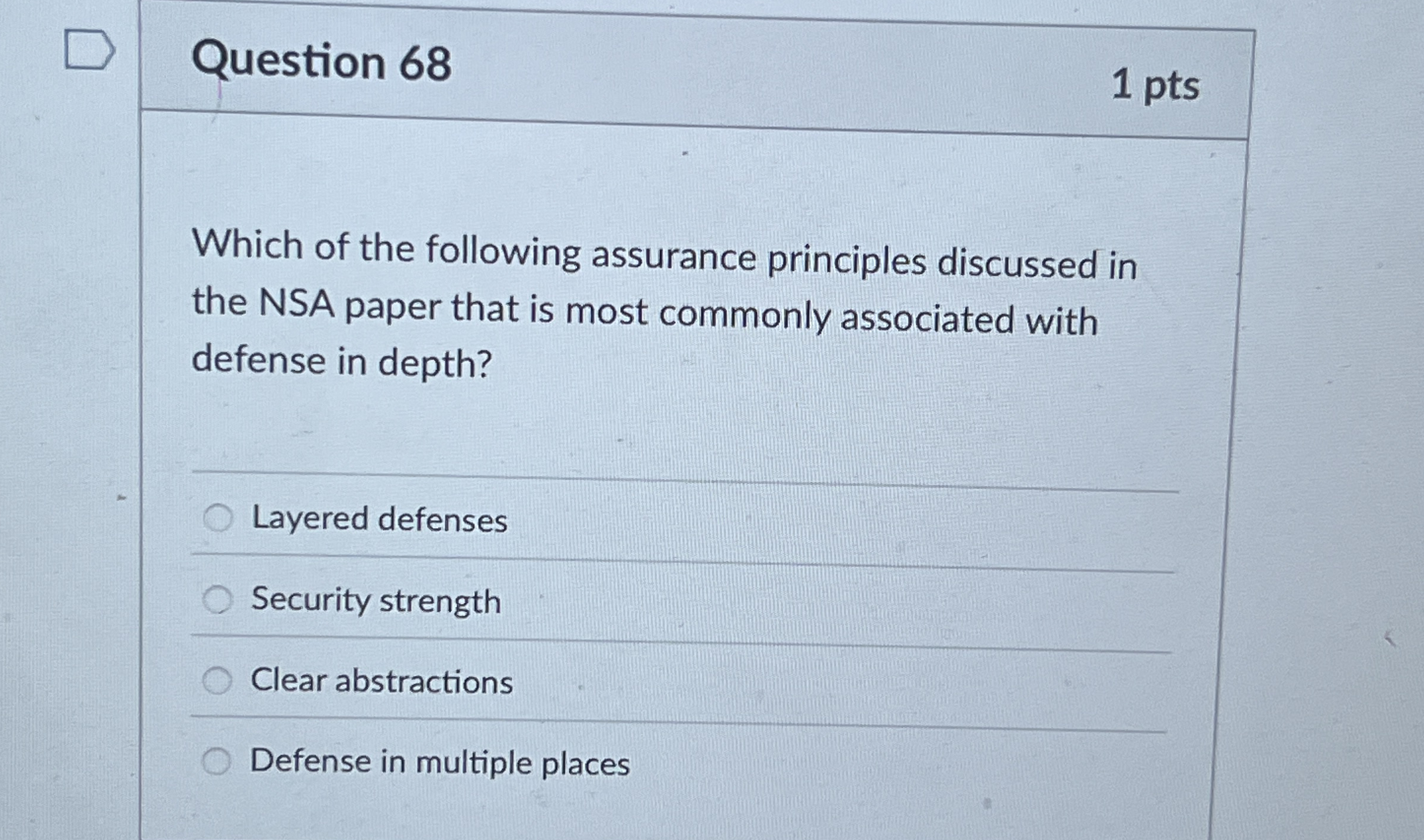 Question 6 8 1 pts Which of the following