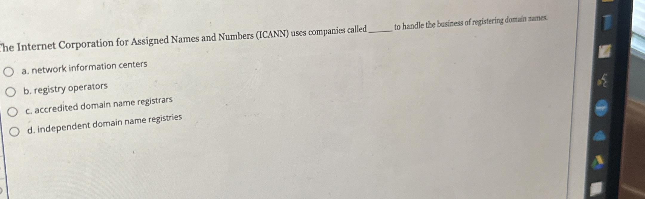 The Internet Corporation for Assigned Names and