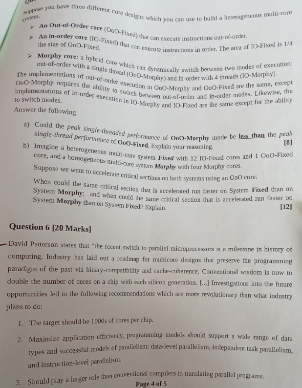 suppose you have three different core designs