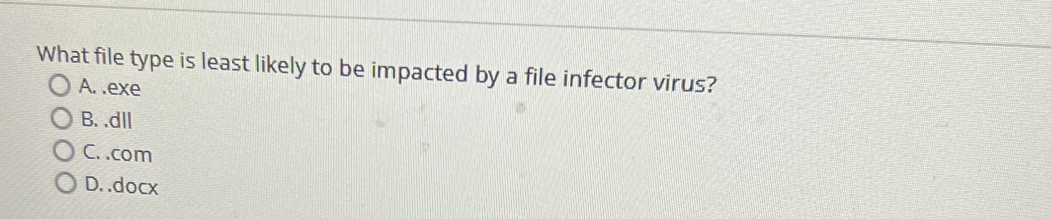 What file type is least likely to be impacted by