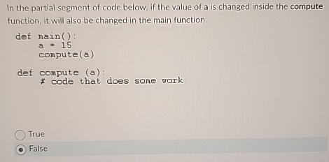 In the partial segment of code below, if the
