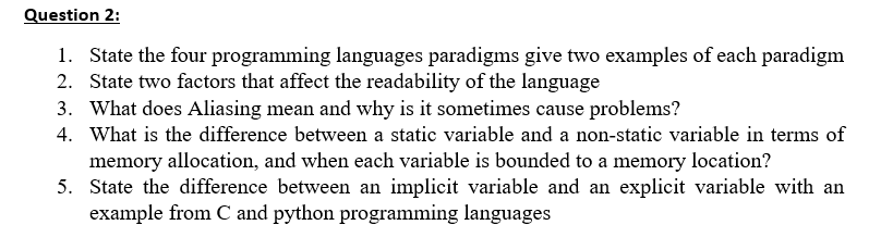 * * Concepts of Programming Languages * *