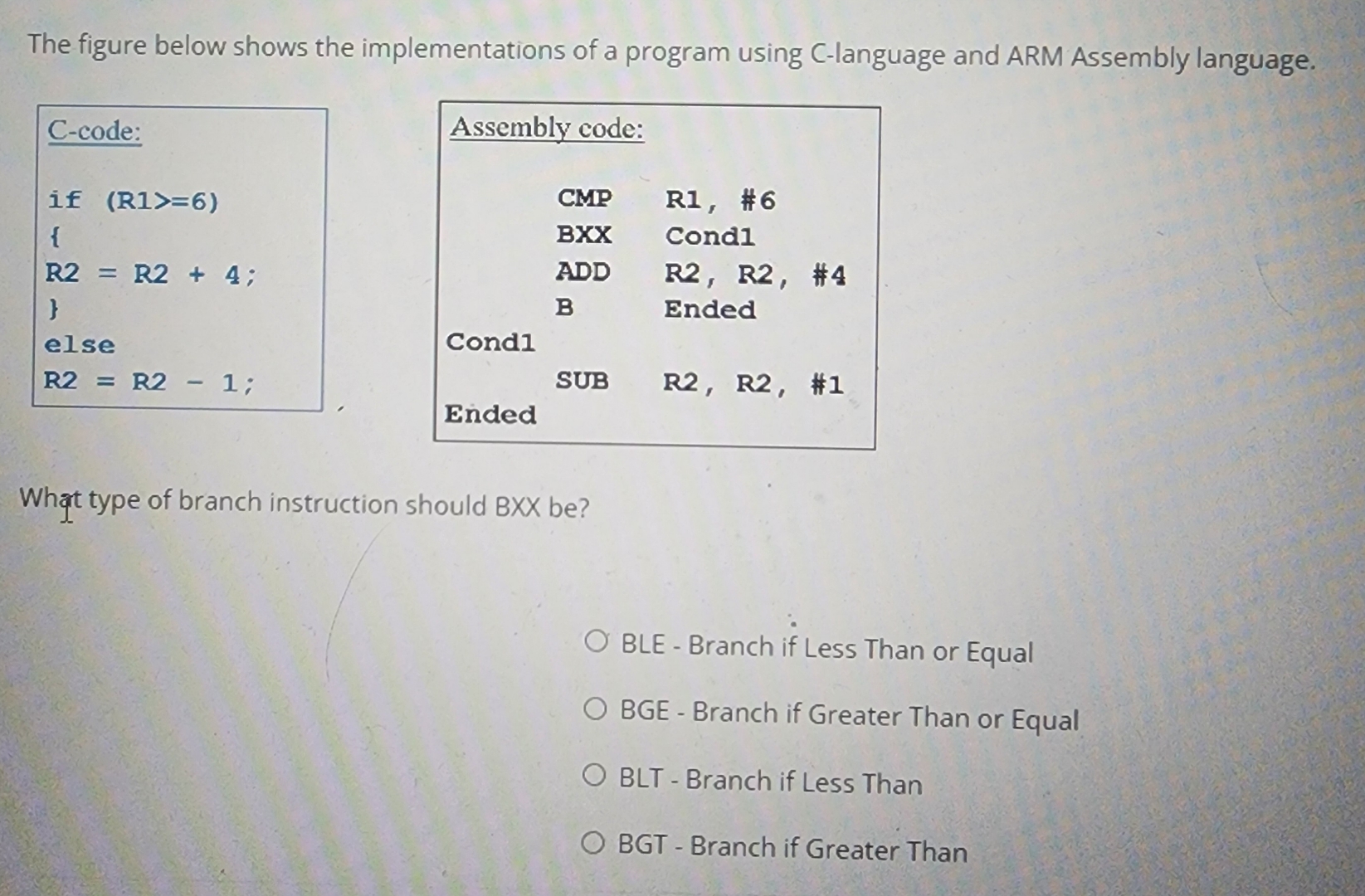 The figure below shows the implementations of a