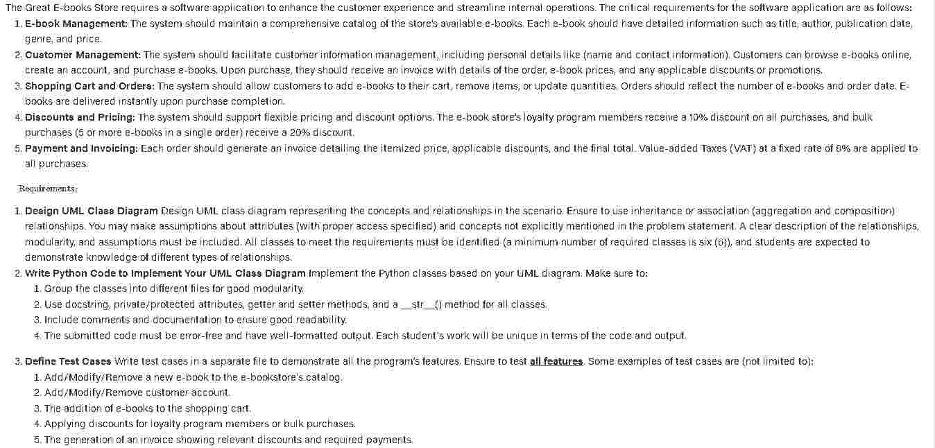 The Great E - books Store requires a software
