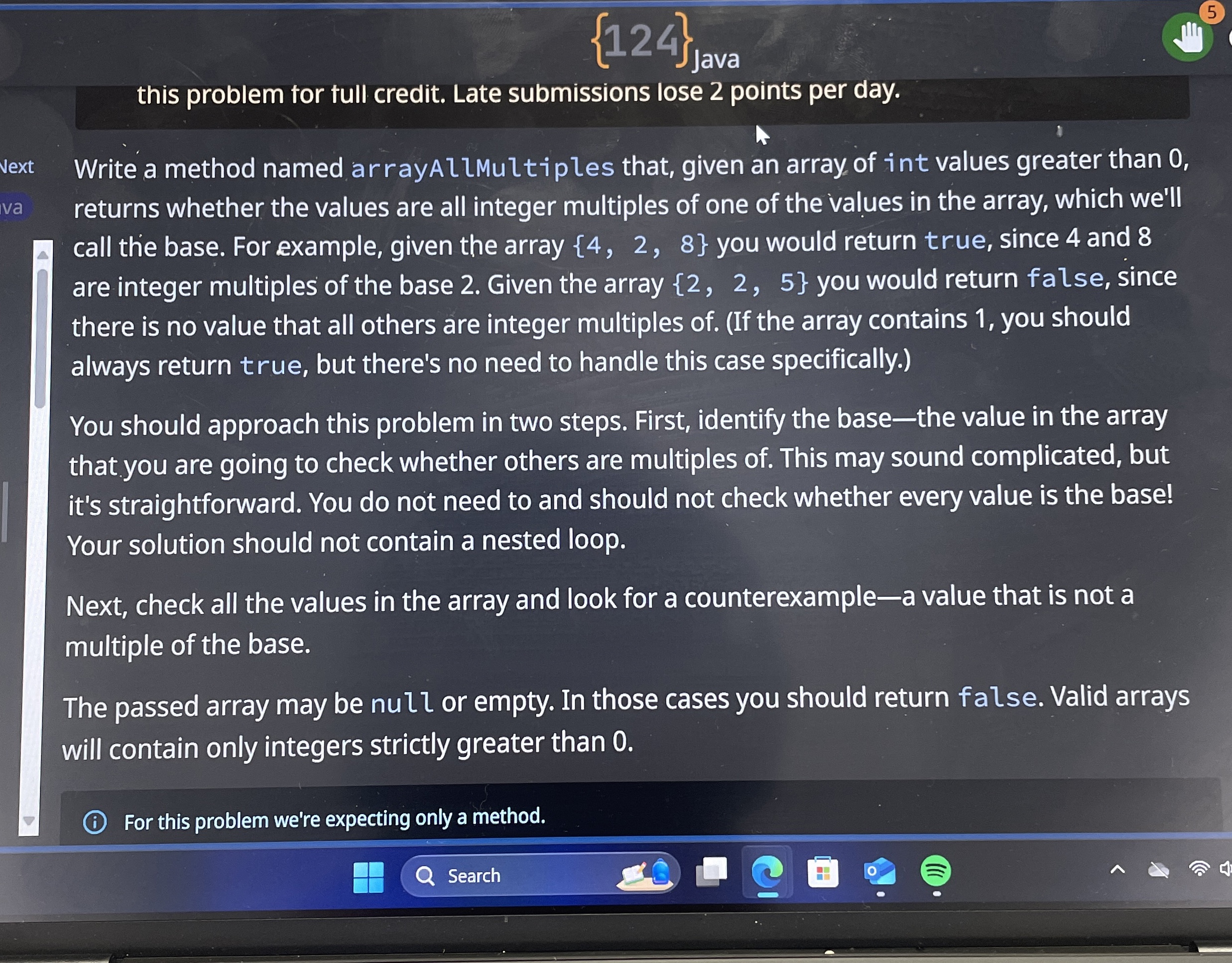 { 1 2 4 } J a v a this problem tor tull credit.