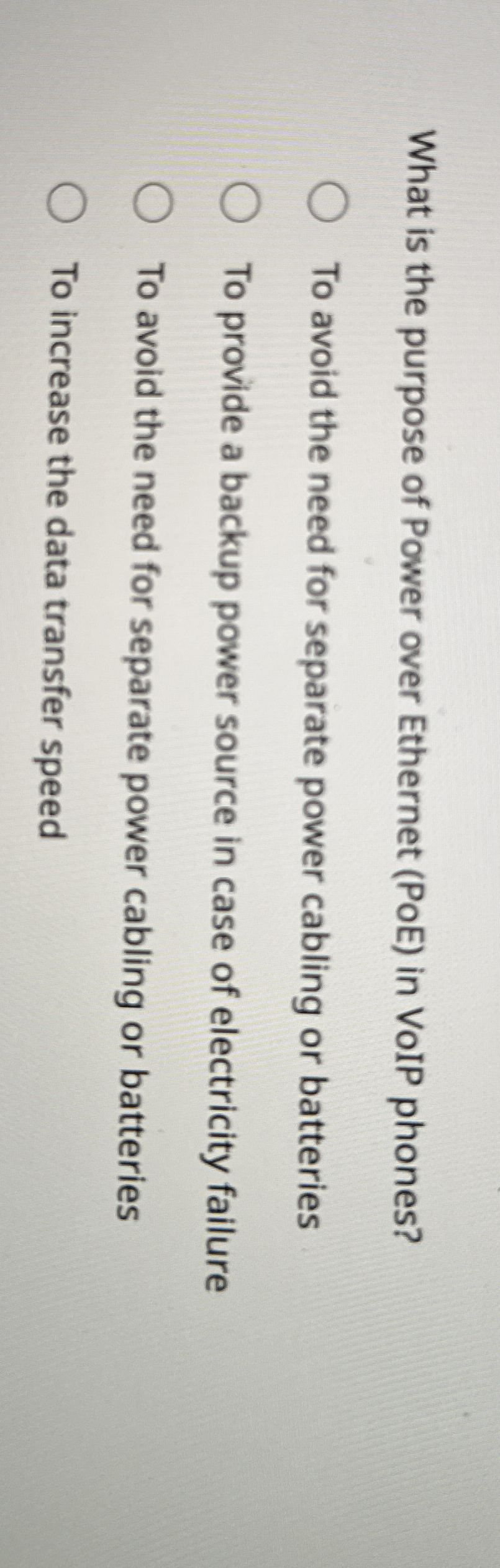 What is the purpose of Power over Ethernet ( POE