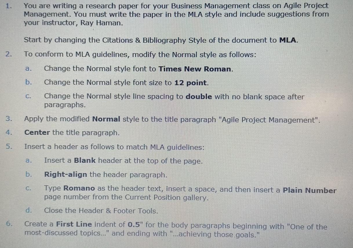 You are writing a research paper for your