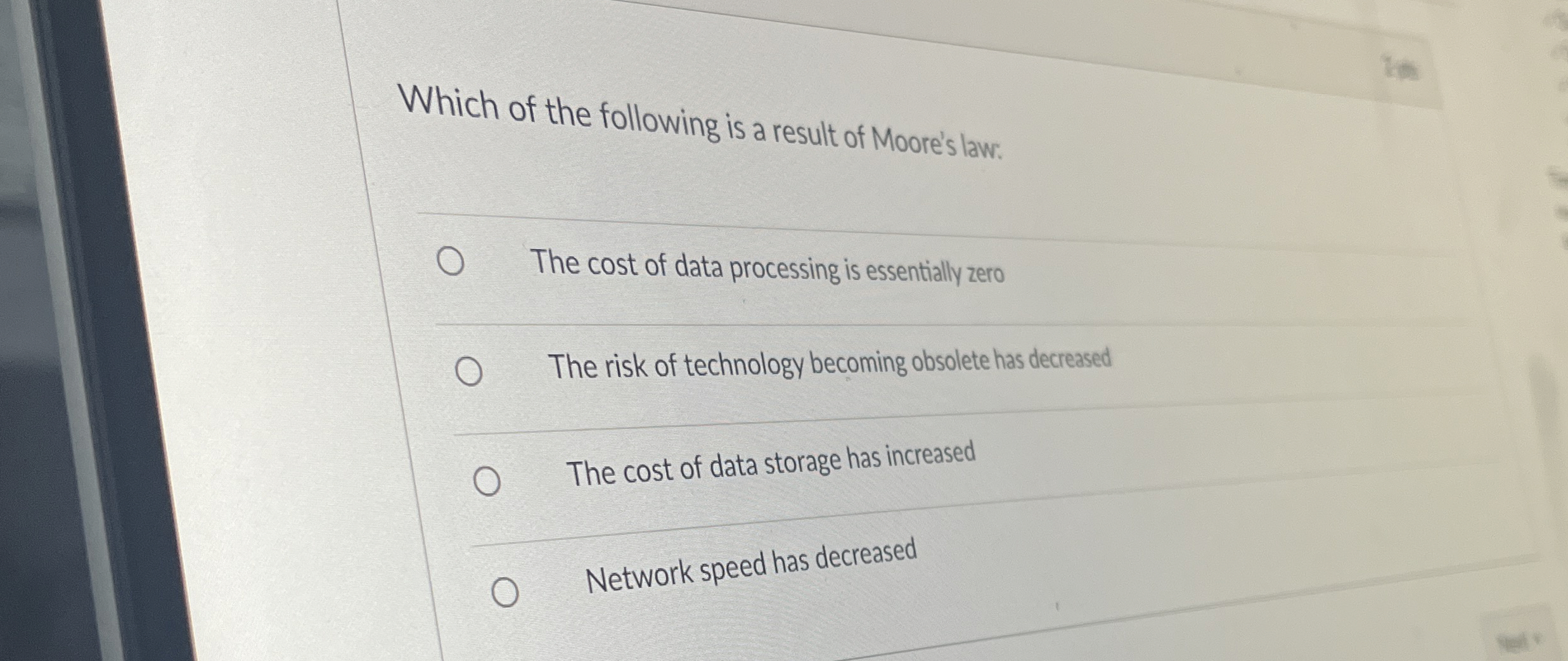 Which of the following is a result of Moore's