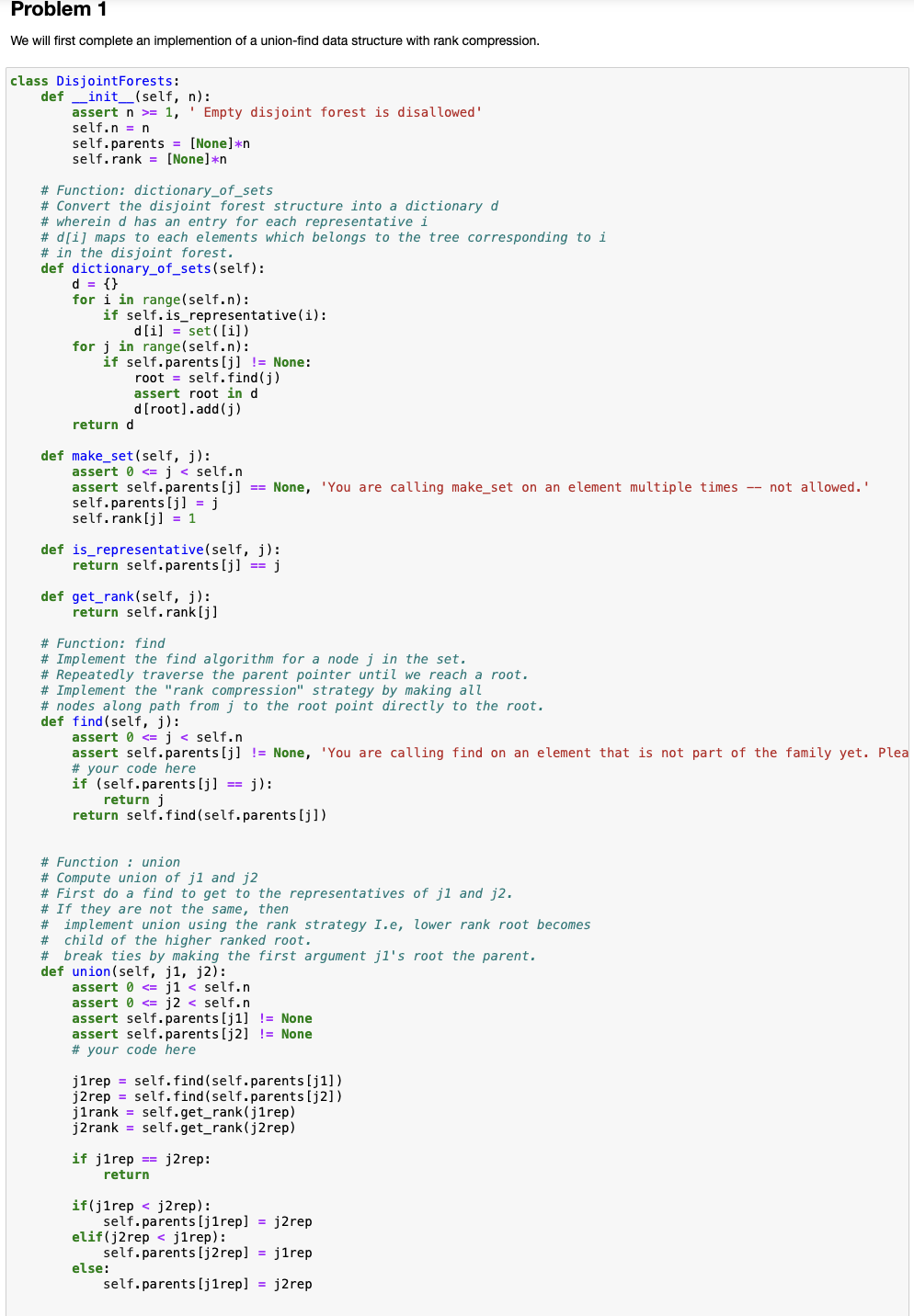 d = DisjointForests ( 1 0 ) for i in range ( 1 0