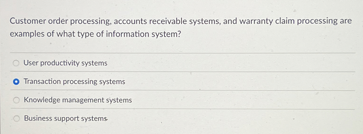 Customer order processing, accounts receivable