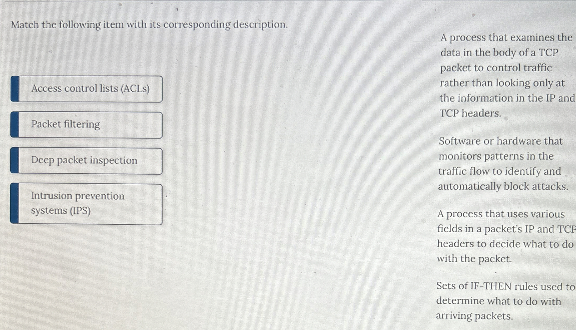 Match the following item with its corresponding