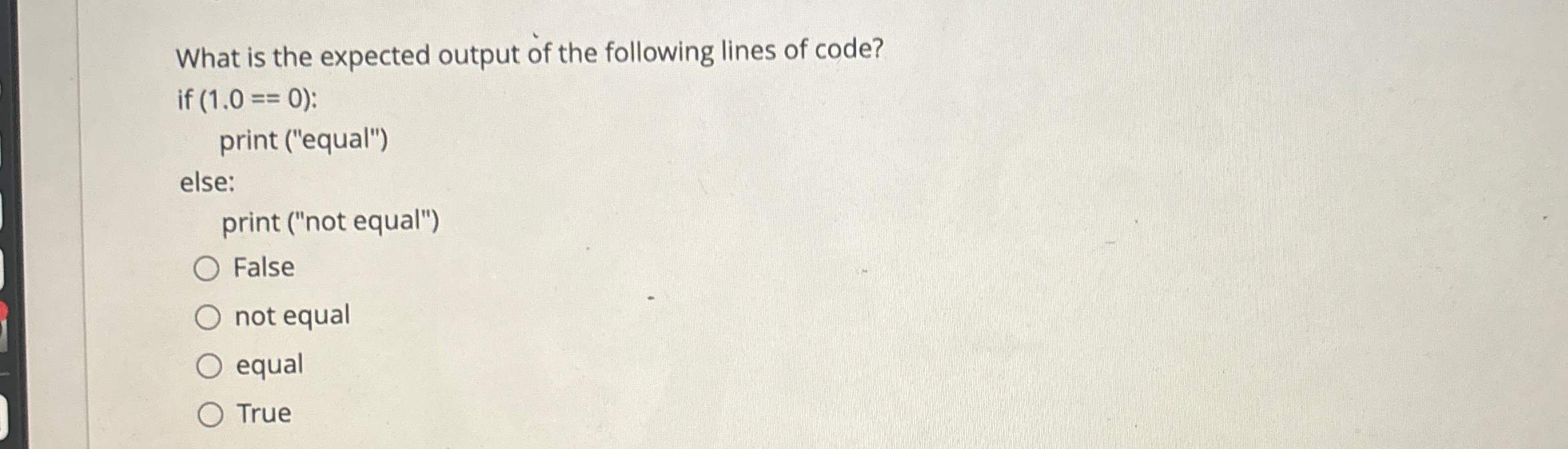 What is the expected output of the following