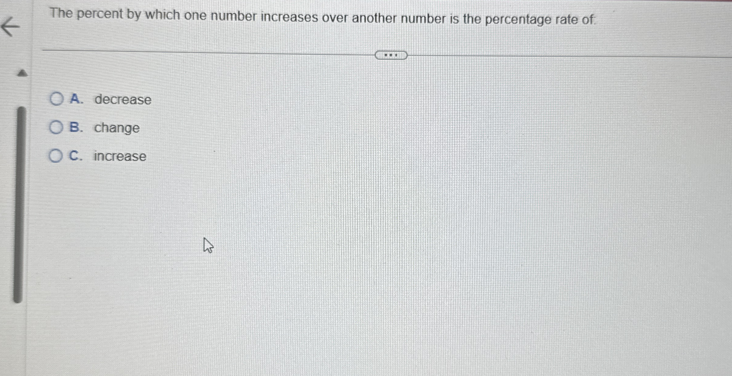 The percent by which one number increases over